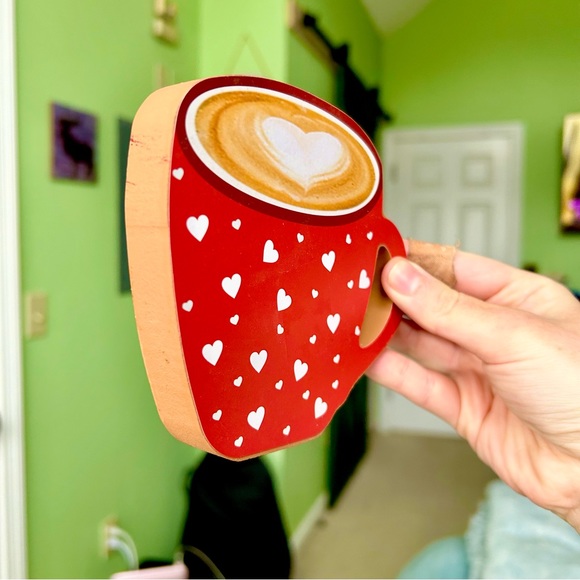 Adorable Latte Coffee Lover Home Decor Accent Tiered Tray Decor Display - Picture 5 of 9